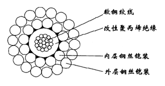 WGSB-3.50mm单芯改性聚丙烯J缘双钢丝铠装承荷探测电缆